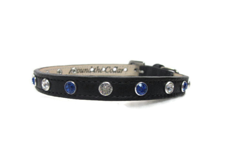 Brie Hanukkah Leather Dog Collar with Single Row Crystals Product vendor
