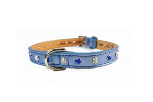 Brie Hanukkah Leather Dog Collar with Single Row Crystals Product vendor