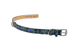 Brie Camouflage Leather Dog Collar with Crystals - Around The Collar NY