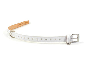 Brie Hanukkah Leather Dog Collar with Single Row Crystals