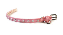 Load image into Gallery viewer, Brie Leather Collar with Single Row Clear  Swarovski Crystals - Around The Collar NY