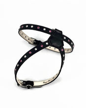 Load image into Gallery viewer, Brie Leather K Harness 2 Tone Swarovski Crystals on straps only - Around The Collar NY