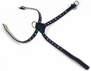 Brie Leather K Harness 2 Tone Swarovski Crystals on straps only - Around The Collar NY