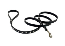 Load image into Gallery viewer, Brie Leather Leash with Single Row Clear Crystals