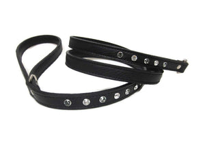 Brie Leather 2 Tone Crystal Dog Leash