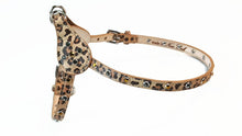 Load image into Gallery viewer, Brie Leopard Leather Step-In Dog Harness with Crystals on Tabs &amp; Straps