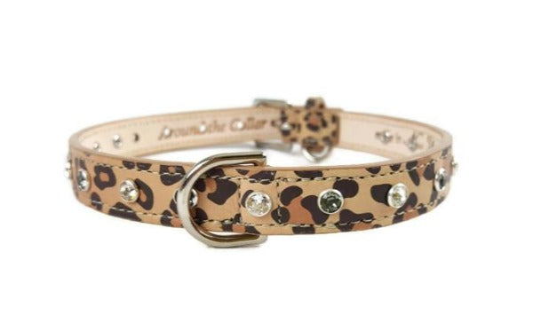 Brie Leopard Leather Collar - Around The Collar NY