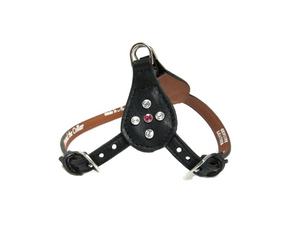 Brie Leather Step In Harness with Crystals on Side Tabs