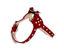 Load image into Gallery viewer, Brie Leather Step-In Dog Harness with Clear Crystals on Straps and Tabs