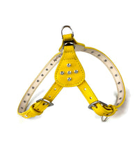 Load image into Gallery viewer, Brie Leather Step-In Dog Harness with Clear Crystals on Straps and Tabs