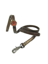 Load image into Gallery viewer, Penelope Single Leather Flower with Swarovski Crystal on Flower - Around The Collar NY