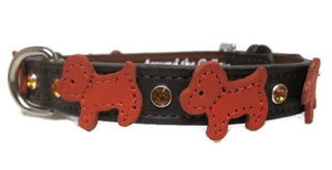 Malka Crystal Leather Dog Collar - Around The Collar NY