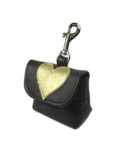Leather Heart Poop Bag Holder - Around The Collar NY