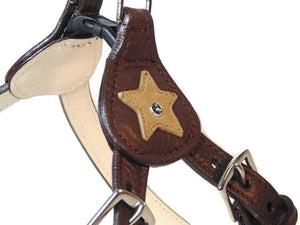 Breck Leather Star Step-In Harness with Swarovski Crystal - Around The Collar NY