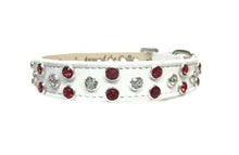 Load image into Gallery viewer, Callie Leather Christmas Dog Collar with Austrian Crystal Cluster
