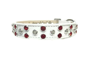 Callie Leather Christmas Dog Collar with Austrian Crystal Cluster