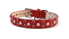 Load image into Gallery viewer, Callie Leather Christmas Dog Collar with Austrian Crystal Cluster