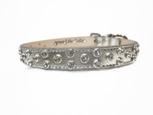 Load image into Gallery viewer, Callie Leather Christmas Dog Collar with Austrian Crystal Cluster