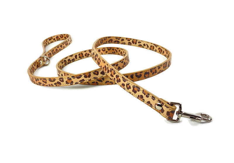 Classic Leopard Leather Leash Product vendor
