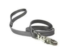 Load image into Gallery viewer, Pewter Metallic Leather Dog leash custom made by Around the Collar