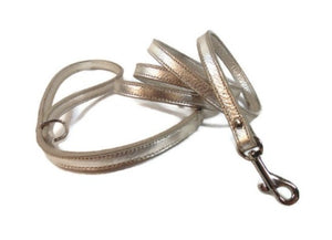 Classic Metallic Leather Dog Leash