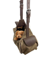 Load image into Gallery viewer, Classic Ultra Suede and Leather Dog Sling Carrier