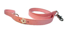 Load image into Gallery viewer, Ellie Leather Leash with Single Flower and Crystals - Around The Collar NY