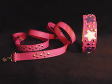 Load image into Gallery viewer, Breck Wider Leather Dog Collar with Star and Nickel Stud Cluster - Around The Collar NY