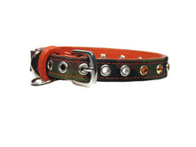 Load image into Gallery viewer, Brie Camouflage Dog Collar w/Leather and Single Row Swarovski Crystals - Around The Collar NY