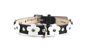 Ellie Leather Flower Dog Collar