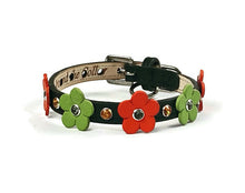 Load image into Gallery viewer, Ellie Leather Flower Dog Collar