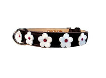 Load image into Gallery viewer, Ellie Leather Flower Dog Collar by Around the Collar