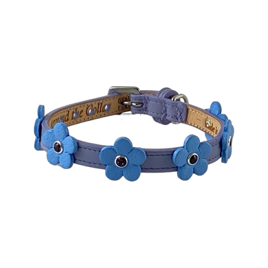 Ellie Leather Dog Collar with Crystal on Flower