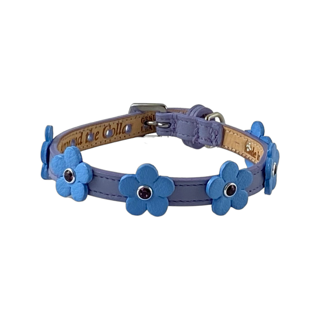 Ellie Leather Dog Collar with Crystal on Flower Product vendor