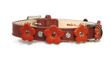 Load image into Gallery viewer, Ellie Leather Flower Dog Collar