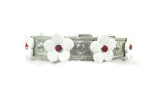 Load image into Gallery viewer, Ellie Christmas Flower Leather Dog Collar with Crystals on Flower &amp; Strap Product vendor