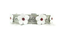 Load image into Gallery viewer, Ellie Christmas Flower Leather Dog Collar with Crystals on Flower &amp; Strap
