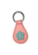 Load image into Gallery viewer, Ellie Leather Key FOB Swarovski Crystal on Flower - Around The Collar NY