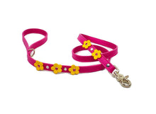 Load image into Gallery viewer, Ellie 5 Flower Leather Leash with Crystals on Flower and Leash