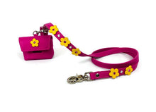 Load image into Gallery viewer, Ellie 5 Flower Leather Leash with Crystals on Flower and Leash