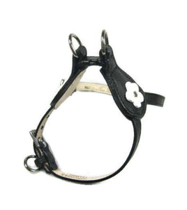 Ellie Step-in harness with flower Black White Clear Crystal