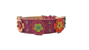 Emma Flower Collar w Double Row Crystals Between Flowers & On Flower - Around The Collar NY