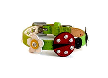 Load image into Gallery viewer, Eudora Ladybug Leather Dog Collar - Around The Collar NY