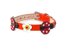 Load image into Gallery viewer, Eudora Ladybug Leather Dog Collar - Around The Collar NY