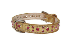 Load image into Gallery viewer, Leah Leather Dog Collar Cluster with Small Crystals on Edge. Medium down center - Around The Collar NY