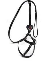 Load image into Gallery viewer, Heart All-In-One Harness with Multi Color Crystals