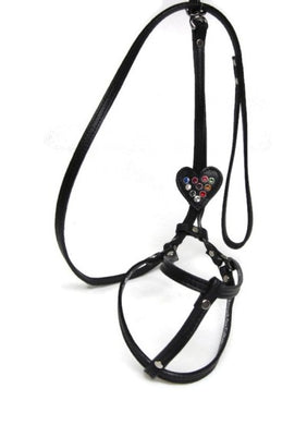 Heart All-In-One Harness with Multi Color Crystals