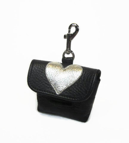 Leather Heart Poop Bag Holder - Around The Collar NY