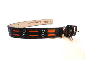 The HUCK Leather Dog Collar with Double Row of Crystals Product vendor