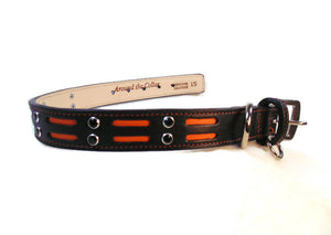 The HUCK Leather Dog Collar with Double Row of Crystals